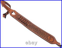 Leather Rifle Sling Two Point Sling with QD Sling Swivel Adjustable Rifle Sling Leather Rifle Sling Two Point Sling with QD Sling Swivel Adjustable Rifle Sling