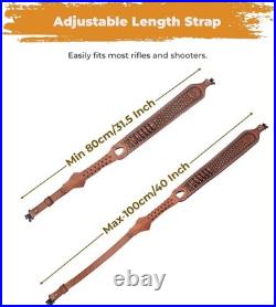 Leather Rifle Sling Two Point Sling with QD Sling Swivel Adjustable Rifle Sling