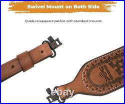 Leather Rifle Sling Two Point Sling with QD Sling Swivel Adjustable Rifle Sling