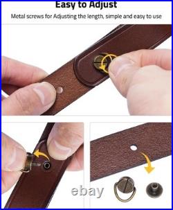 Leather Rifle Sling for Adjustable Two Point Sling with Ammo Holder and Swivels