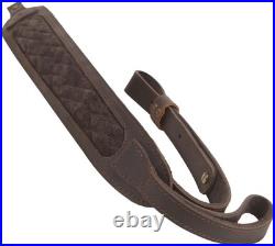 Leather Rifle Sling for Matched Gun Buttstock Cheek Rest Pad, Vintage Look