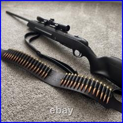 Leather Rifle Sling with Ammo Loops Custom Cartridge Bandolier