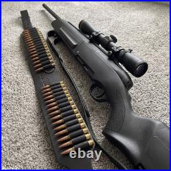 Leather Rifle Sling with Ammo Loops Custom Cartridge Bandolier