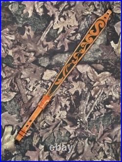 Leather Rifle Sling with Swivels Custom With Ammunition Pouch For 350 Legend