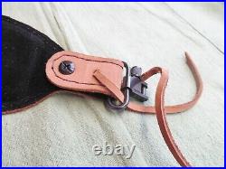 Leather Rifle Sling withSwivels Smooth Suede Leather Lined -withCartridge Holder