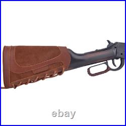 Leather Rifle Soft Cheek Rest Pad with Ammo Holder Sling Set for. 308.22.357 12GA