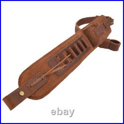 Leather Rifle Soft Cheek Rest Pad with Ammo Holder Sling Set for. 308.22.357 12GA