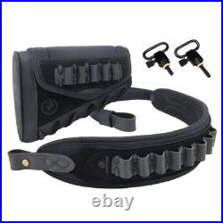 Leather Rifle Stock Cover Recoil Pad with Cartridge Sling for. 357.30-30.45