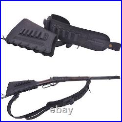 Leather Rifle Stock Cover, Shell Holder Sling for. 308.22MAG 12GA. 45-70.300win