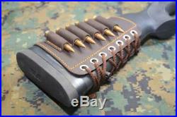 Leather SET Rifle buttstock cartridge holder and Matching Rifle Sling, buttstock