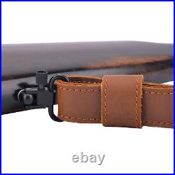 Leather Shotgun Buttstock with 1 Leather Rifle Sling +Swivels For 12 Guage Set