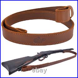 Leather Shotgun Buttstock with 1 Leather Rifle Sling +Swivels For 12 Guage Set
