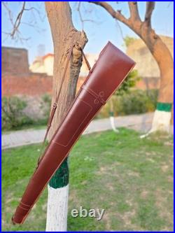 Leather Shotgun Case For Hunters Rifle Case with Cartridge Bag & Sling