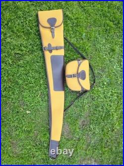 Leather Shotgun Case For Hunters Rifle Case with Cartridge Bag & Sling