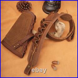 Leather Suede No Drill Shotgun Soft Cheek Rest with Ammo Slot Sling 12/16/20GA