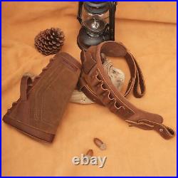 Leather Suede No Drill Shotgun Soft Cheek Rest with Ammo Slot Sling 12/16/20GA