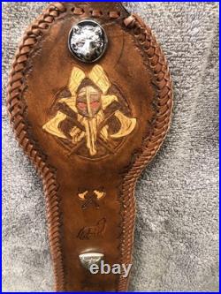 Leather hunting rifle sling hand made by myself with new swivels Viking Scene