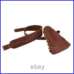 Left Handed Leather Rifle Buttstock Holder + Gun Sling for. 22mag. 22lr. 17hmr