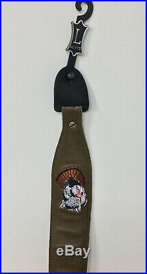 Levy's 2.25 Leather Cobra Rifle/Shotgun Sling SUEDE LINED with Embroidered Turkey