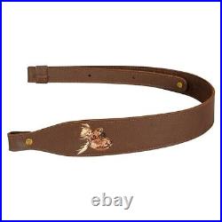 Levy's Outdoor Garment Leather Cobra Rifle Sling with Moose Design Embroidery