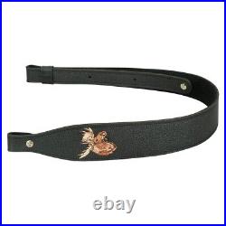 Levy's Outdoot Garment Leather Cobra Rifle Sling with Moose Design Embroidery
