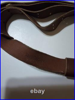 Levy's S-23d Leather Rifle Sling Vintage Mule Deer Scene Browning Emblem Nice 30