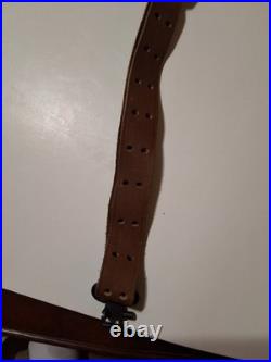 Levy's S-23d Leather Rifle Sling Vintage Mule Deer Scene Browning Emblem Nice 30