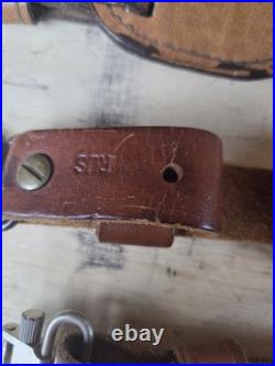 Lot Of 5 Vintage Leather Gun Rifle Slings Padded Hand Tooled Luxury Shotgun