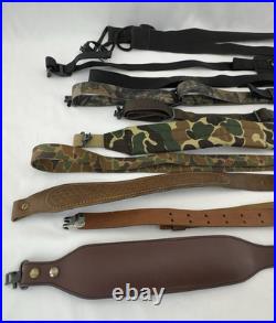 Lot of 10 Vintage Gun Slings & Straps Leather & Camo Nylon