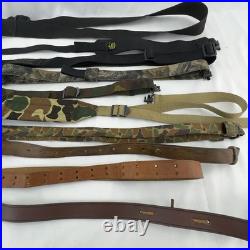 Lot of 10 Vintage Gun Slings & Straps Leather & Camo Nylon