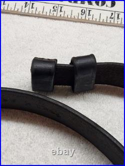 Lot of 2 Ethiopian Leather Rifle Slings One Amharic Marked, One Plain