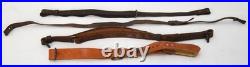 Lot of 4 Unmarked Vintage 1900's Leather Slings For Loop/Swivel/Stud