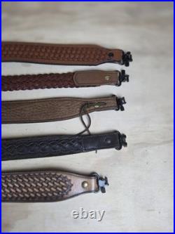 Lot of 5 Vintage Gun Slings & Straps Leather Allen Uncle Mike's Retro