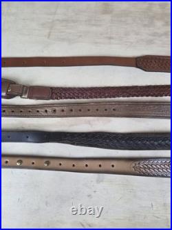 Lot of 5 Vintage Gun Slings & Straps Leather Allen Uncle Mike's Retro