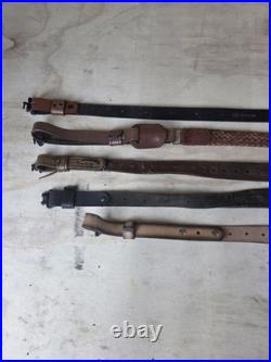 Lot of 5 Vintage Gun Slings & Straps Leather Allen Uncle Mike's Retro
