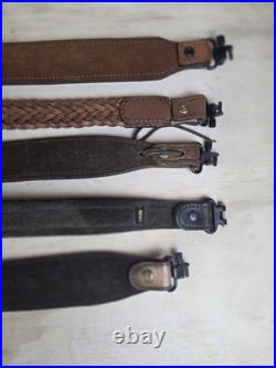 Lot of 5 Vintage Gun Slings & Straps Leather Allen Uncle Mike's Retro
