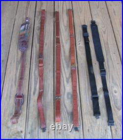 Lot of 6 Rifle Shotgun Slings Leather & Nylon Hunter Viking Outdoor Connection