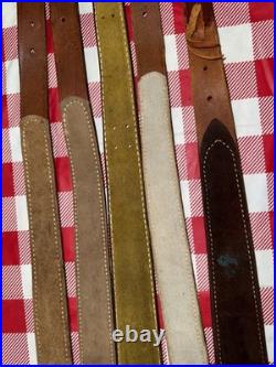 Lot of 7 Vintage Leather Gun Rifle Slings Bianchi Safari land Triple K Uncle