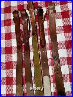 Lot of 7 Vintage Leather Gun Rifle Slings Bianchi Safari land Triple K Uncle