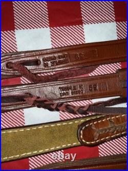 Lot of 7 Vintage Leather Gun Rifle Slings Bianchi Safari land Triple K Uncle