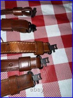 Lot of 7 Vintage Leather Gun Rifle Slings Bianchi Safari land Triple K Uncle