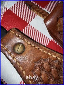 Lot of 7 Vintage Leather Gun Rifle Slings Bianchi Safari land Triple K Uncle