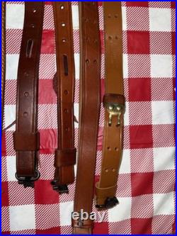 Lot of 7 Vintage Leather Gun Rifle Slings Bianchi Safari land Triple K Uncle