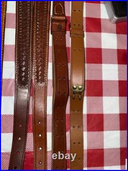 Lot of 7 Vintage Leather Gun Rifle Slings Bianchi Safari land Triple K Uncle