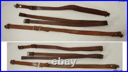 Lot of Brown Leather Rifle Carry Straps Slings Brauer, Bianchi, URS, Unmarked
