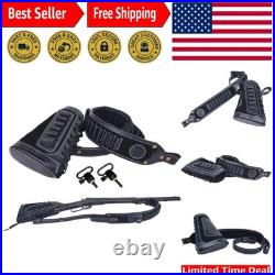 Luxury Cowhide Leather Buttstock Holder & Sling with Recoil Pad for Hunters