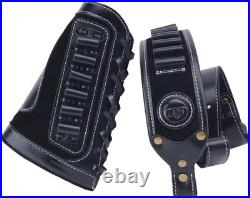 Luxury Cowhide Leather Buttstock Holder & Sling with Recoil Pad for Hunters