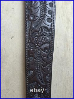 Luxury Vintage Leather Rifle Sling Hand Made Grizzly Mountain Rifle Sling Padded