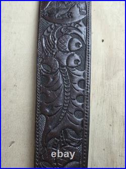 Luxury Vintage Leather Rifle Sling Hand Made Grizzly Mountain Rifle Sling Padded
