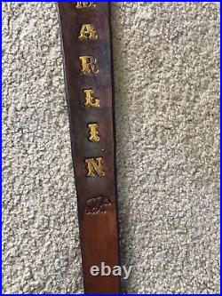 Marlin Brown Custom Leather Rifle Sling Hand Tooled And Made in the USA